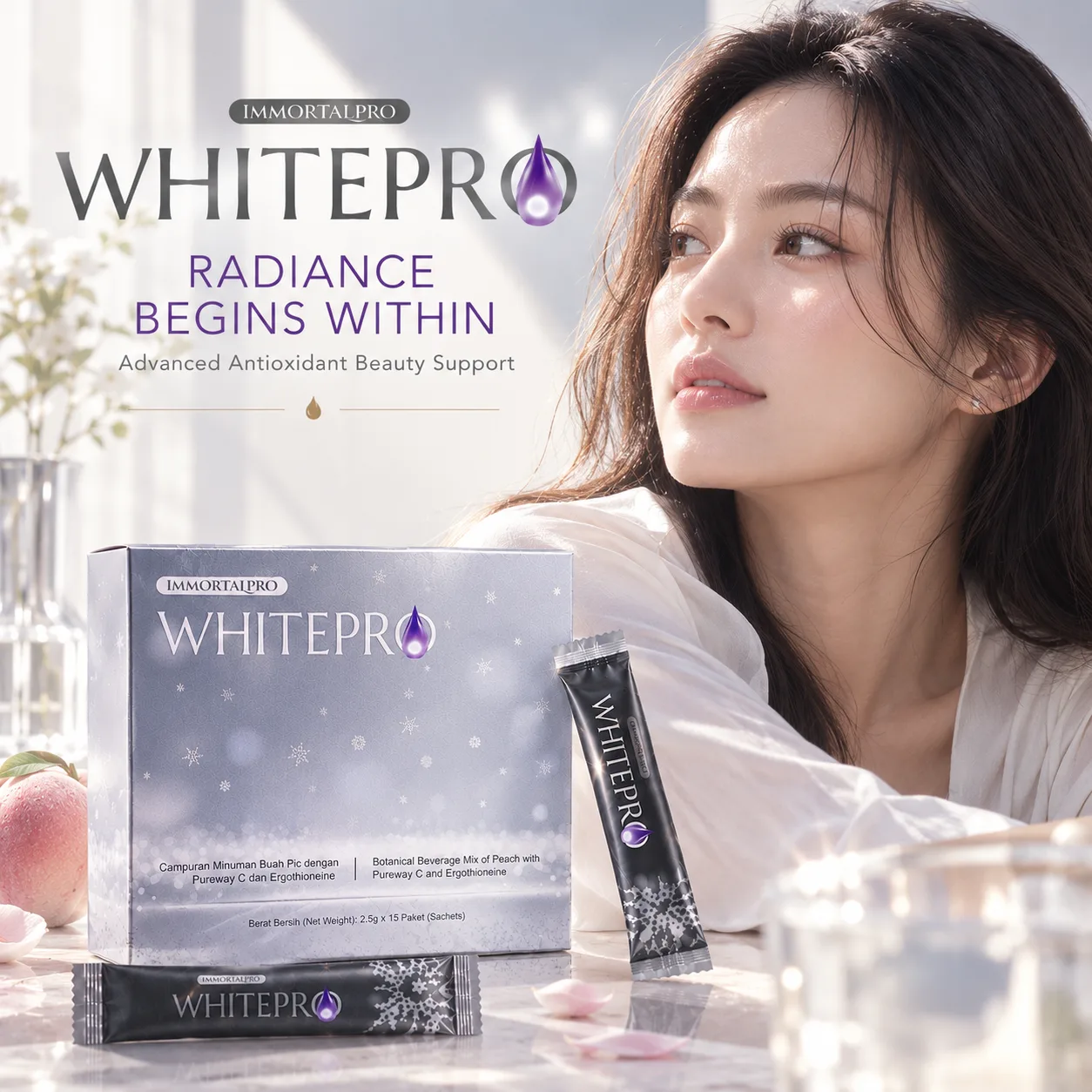 WHITEPRO Peach Botanical Beverage Mix | 白皙焕采营养饮